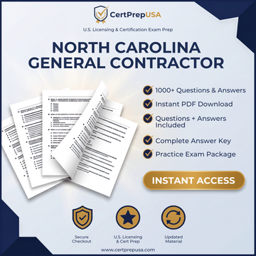 North Carolina General Contractor Practice Exam – Instant PDF Download