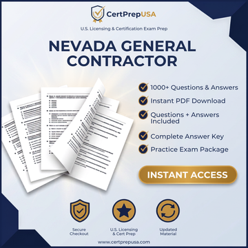 Nevada Class B General Building Contractor Practice Exam – Instant PDF