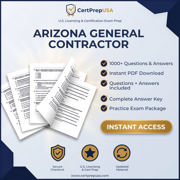 Arizona General Commercial/Residential Contractor Exam – Instant PDF