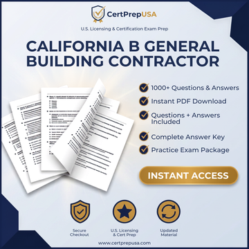 California Class B General Building Contractor Practice Exam – Instant PDF