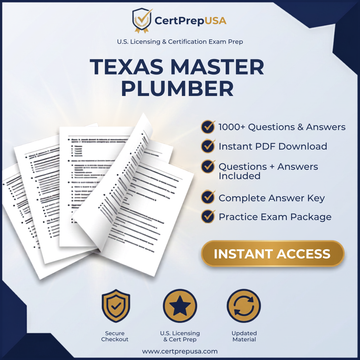 Texas Master Plumber Practice Exam – Instant PDF Download