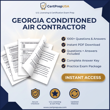 Georgia Conditioned Air Contractor Practice Exam – Instant PDF