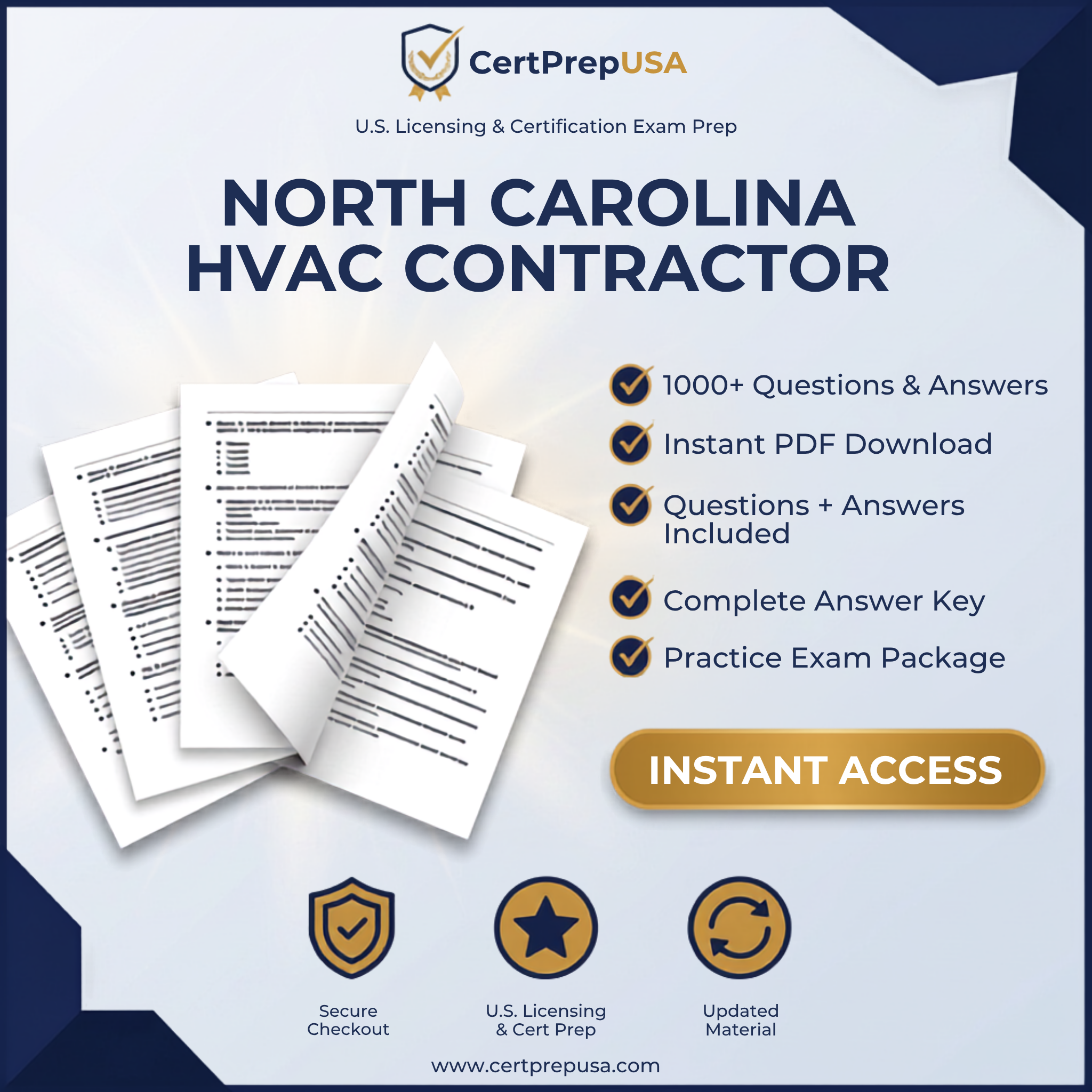 North Carolina HVAC Contractor Practice Exam (H-1, H-2, H-3) – Instant PDF