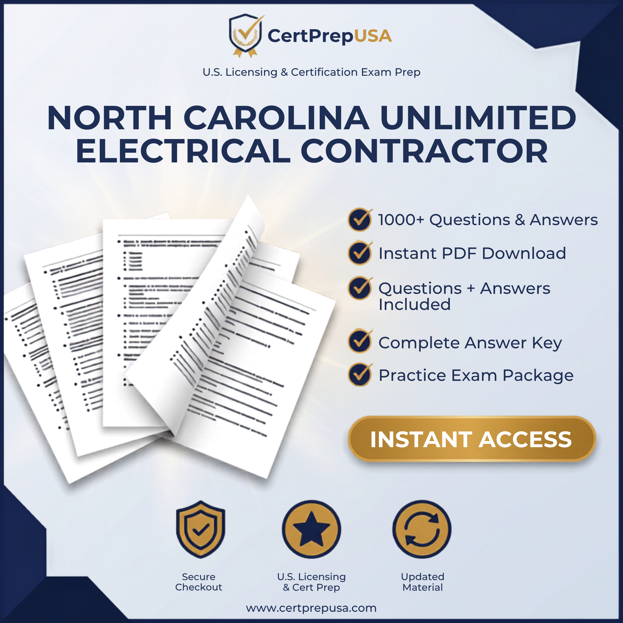 North Carolina Unlimited Electrical Contractor Practice Exam – Instant PDF