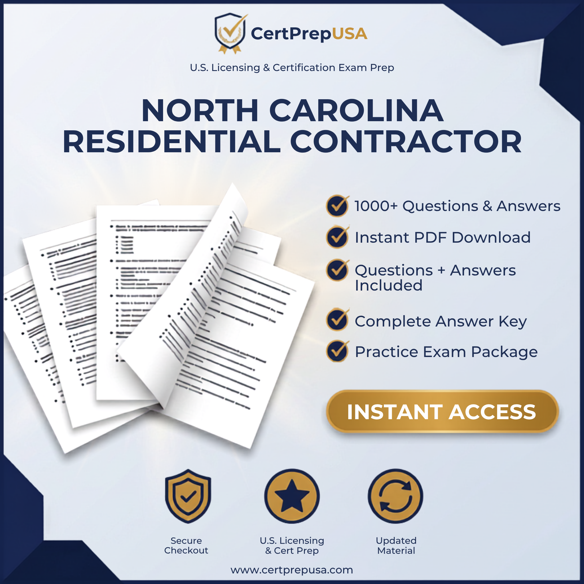 North Carolina Residential Contractor Practice Exam – Instant PDF