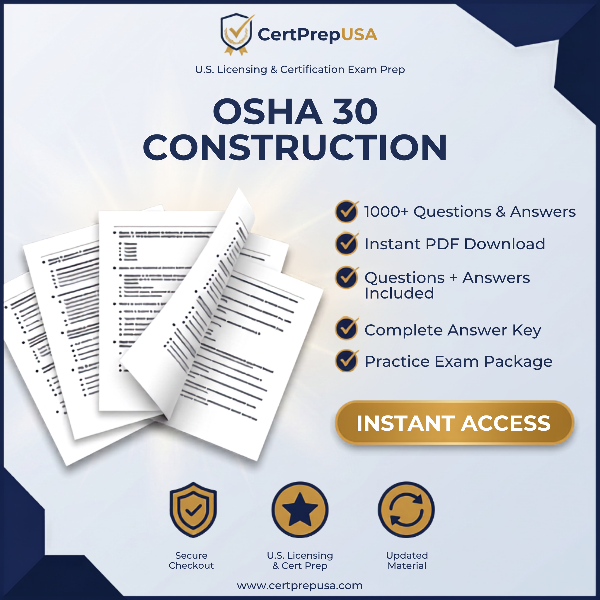 OSHA 30-Hour Construction Safety Practice Exam – Instant PDF