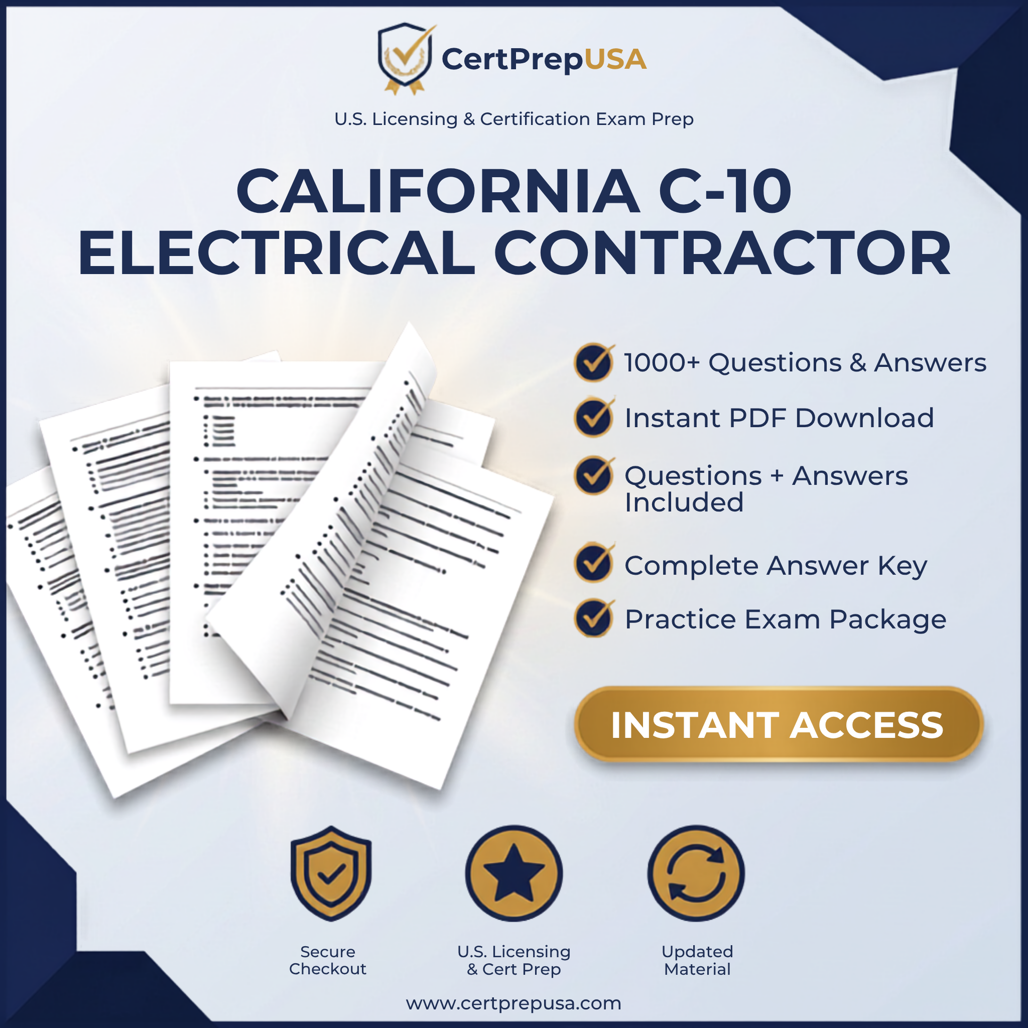 California C-10 Electrical Contractor Practice Exam – Instant PDF