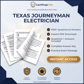 Texas Journeyman Electrician Practice Exam (2023 NEC) – Instant PDF