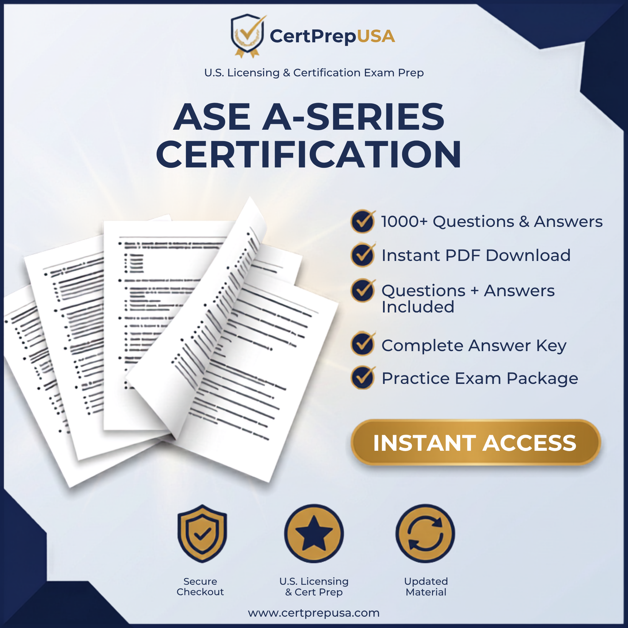 ASE A-Series (A1-A9) Certification Practice Exams – Instant PDF